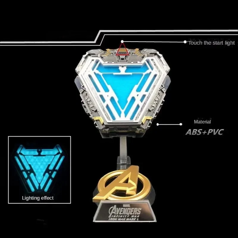 Iron Man Mk50 Mk6 Arc Reactor 1:1 Wearable Chest Light Marvel Avengers 4 Tony Stark Heart of Mark Figure Model Ornament Gift Toy