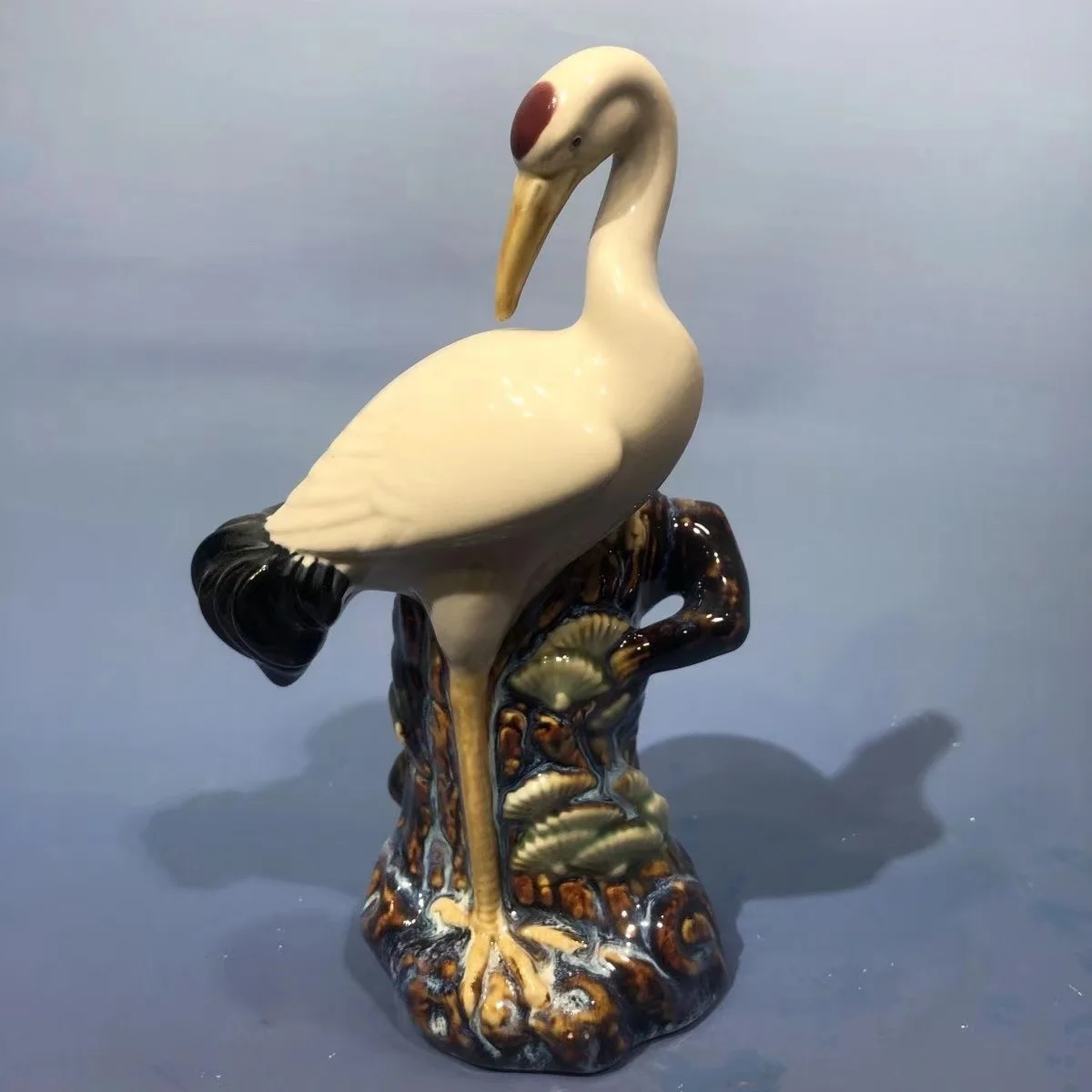 

Decoration of Chinese statue,Red-crowned cranes Statue Ceramic Figure---Shiwan Kiln porcelain