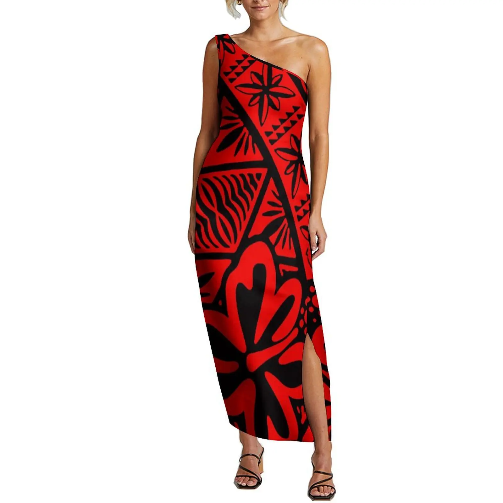 Polynesian Summer Sleeveless Slim-Fit Maxi Dress Temperament Banquet High Quality Dress Custom Island Patterned Samoan Dress