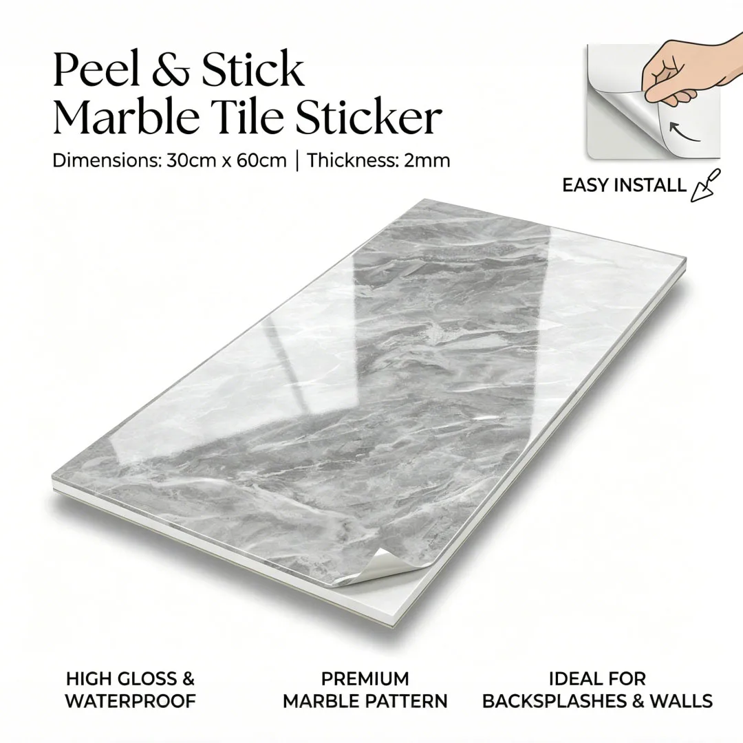 

10-50Pcs IXPE Marble Tile Stickers Self Adhesive Waterproof Heat Insulation Wear-Resistant for Bathroom Living Room