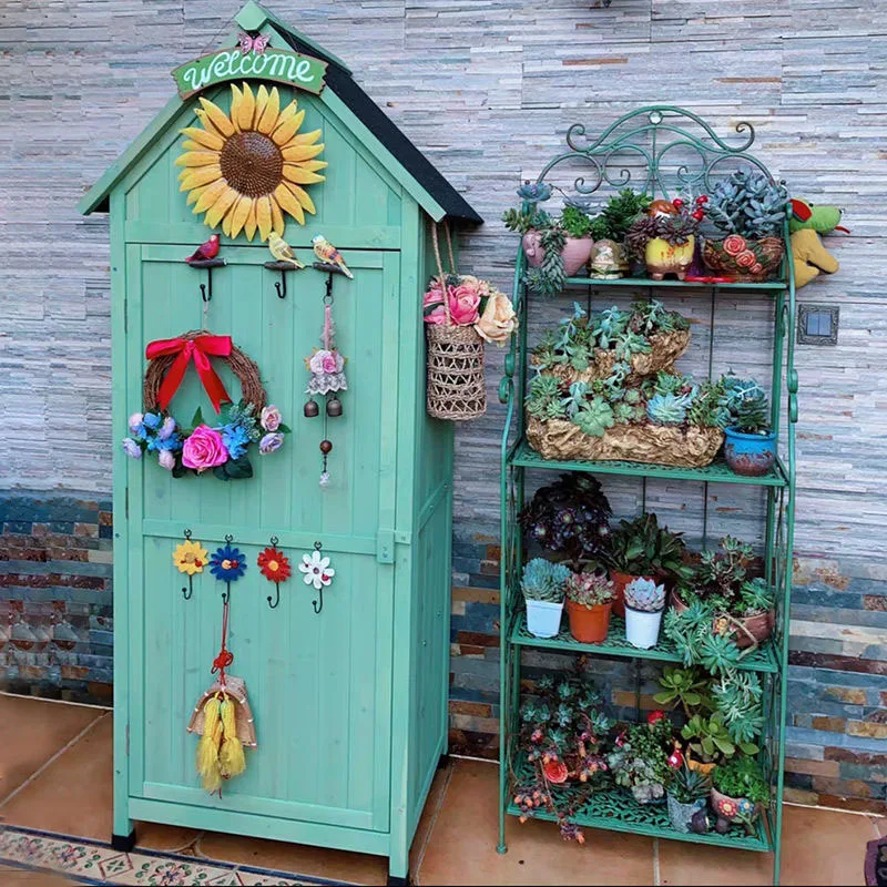 Outdoor tool storage cabinet, outdoor waterproof and sunscreen balcony courtyard garden locker