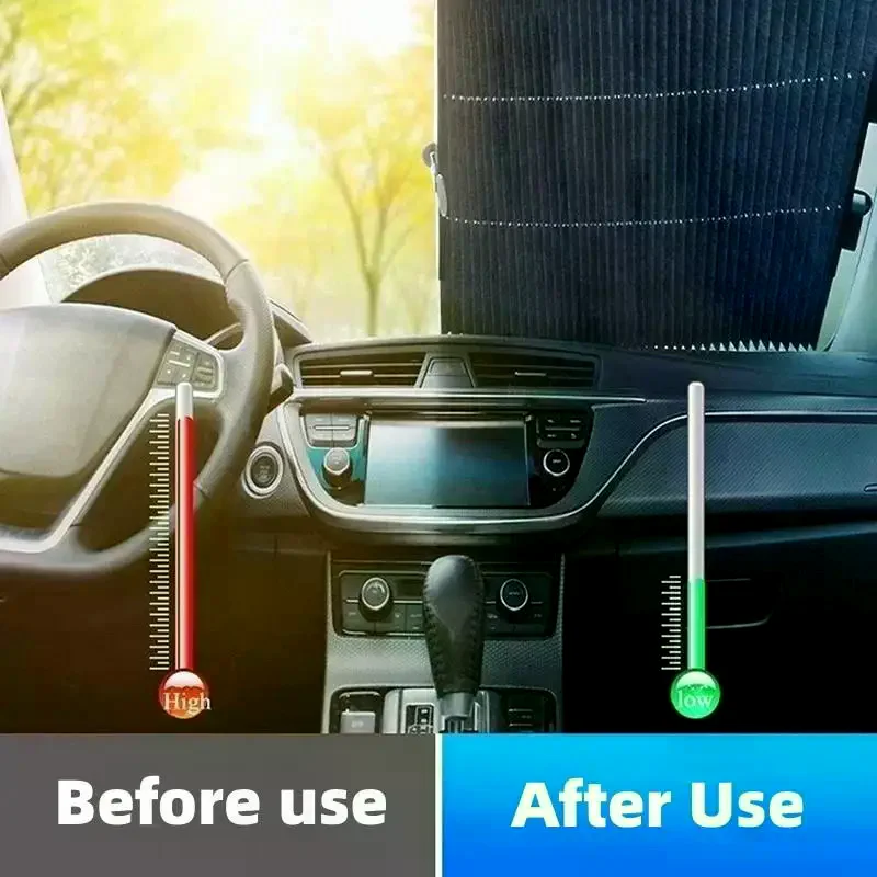 Car Retractable Sunshade Parasol Sunshade Front Rear Window Foldable Universal Auto Winshield Sun Shade Protection Accessories