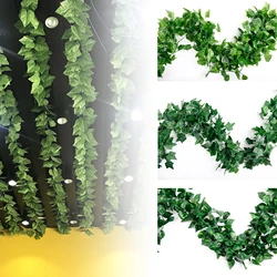 Artificial Ivy Leaf Rattan Creeper Leaves Vine Hanging Garland DIY Fake Flowers Plants for Garden Wedding Party Home Decor 2.4m