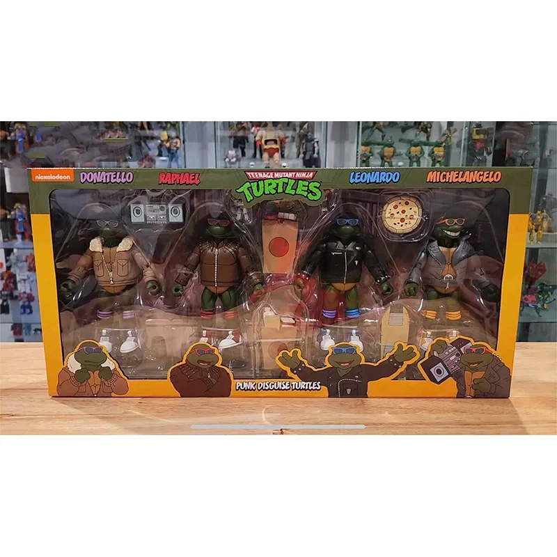 Neca Punk Disguise Turtles Raphael Donatell Tmnt Turtles 4 Pack set Cartoon Anime Action Figure Statue Model toys Christmagifts