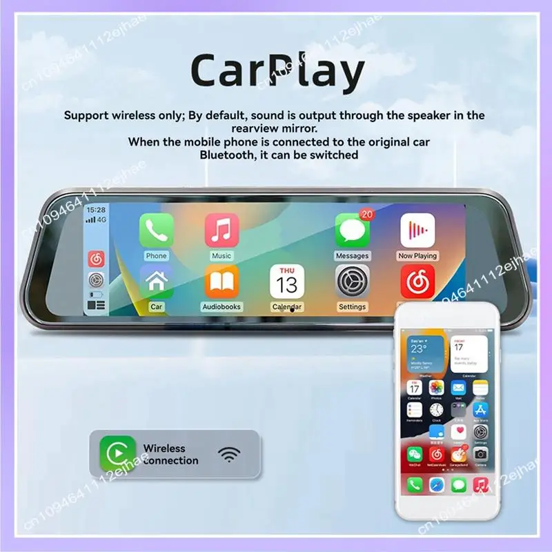 N83R Rearview Mirror Recorder 9.36 Inch Carplay Driving Recorder Streaming Media HD Large Screen Bluetooth