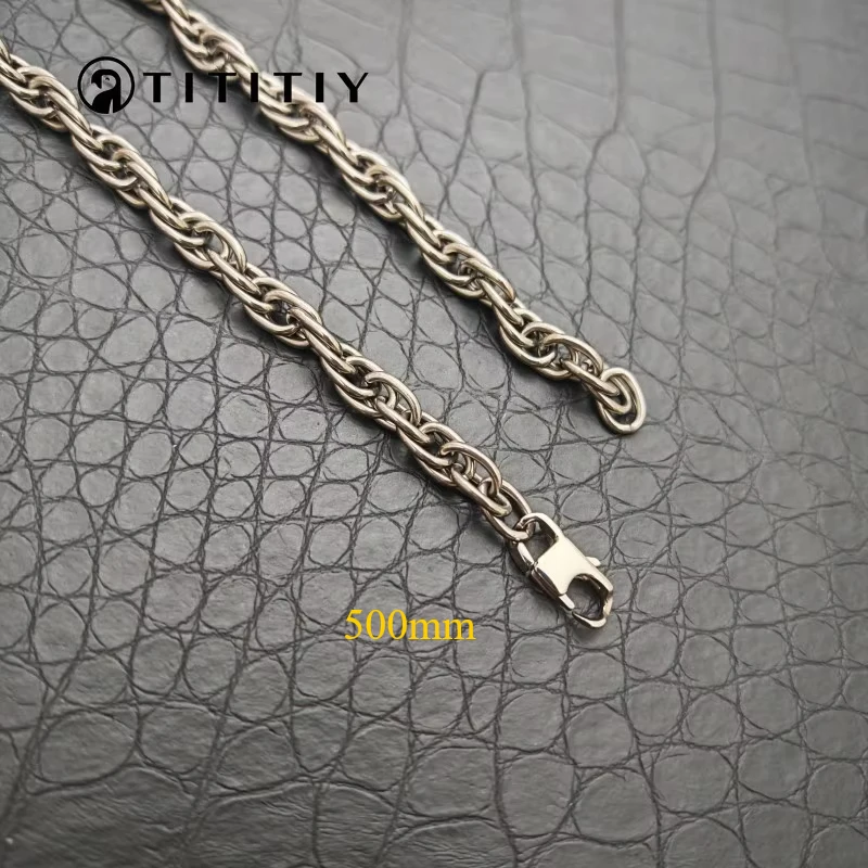 Pure Titanium Necklace Twisted Shape Wide 7mm Lightweight Anti Allergic No Allergic Superior Quality Men Women Necklace 500mm