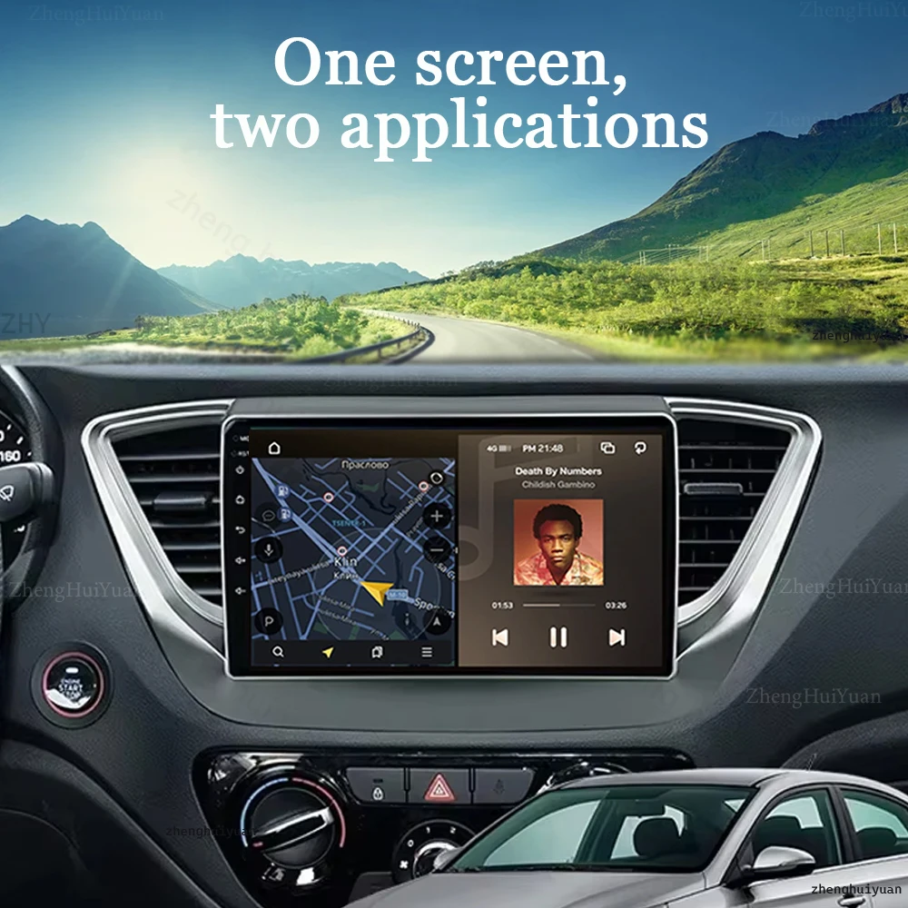 Android 15 Car Radio For Hyundai Solaris Accent 2 II 2017 - 2021 GPS Navigation Audio Stereo Video Multimedia Player AutoRadio