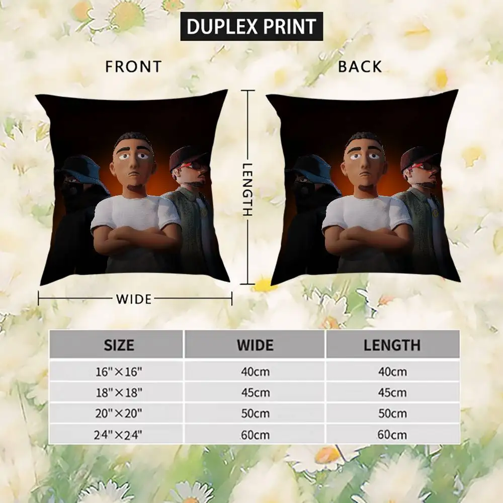 D-Dellafuente Pillow Case Album Case Sofa Decorative Home Double-sided Printing Short Plush Cute Cushion Cover