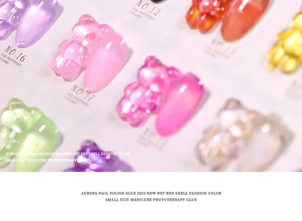 Vendeeni TPO HEMA FREE 24 Farben/Set Meerjungfrauen-Muschel Jelly Gel Nagellack Aurora Transparent UV Soak Off Gel Lack mit Display – Detail 6