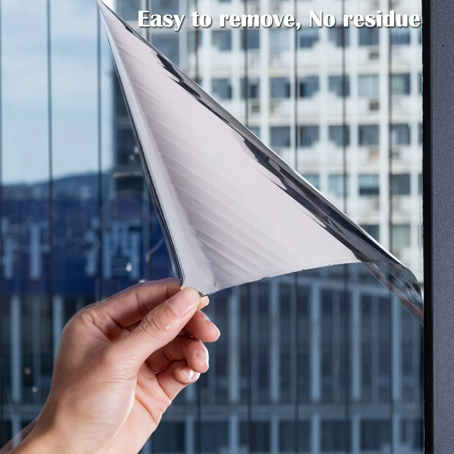 Black Silvery Mirror Film Light-blocking and One-sided Mirror Effect for Sun Protection Static Cling Application UV protection
