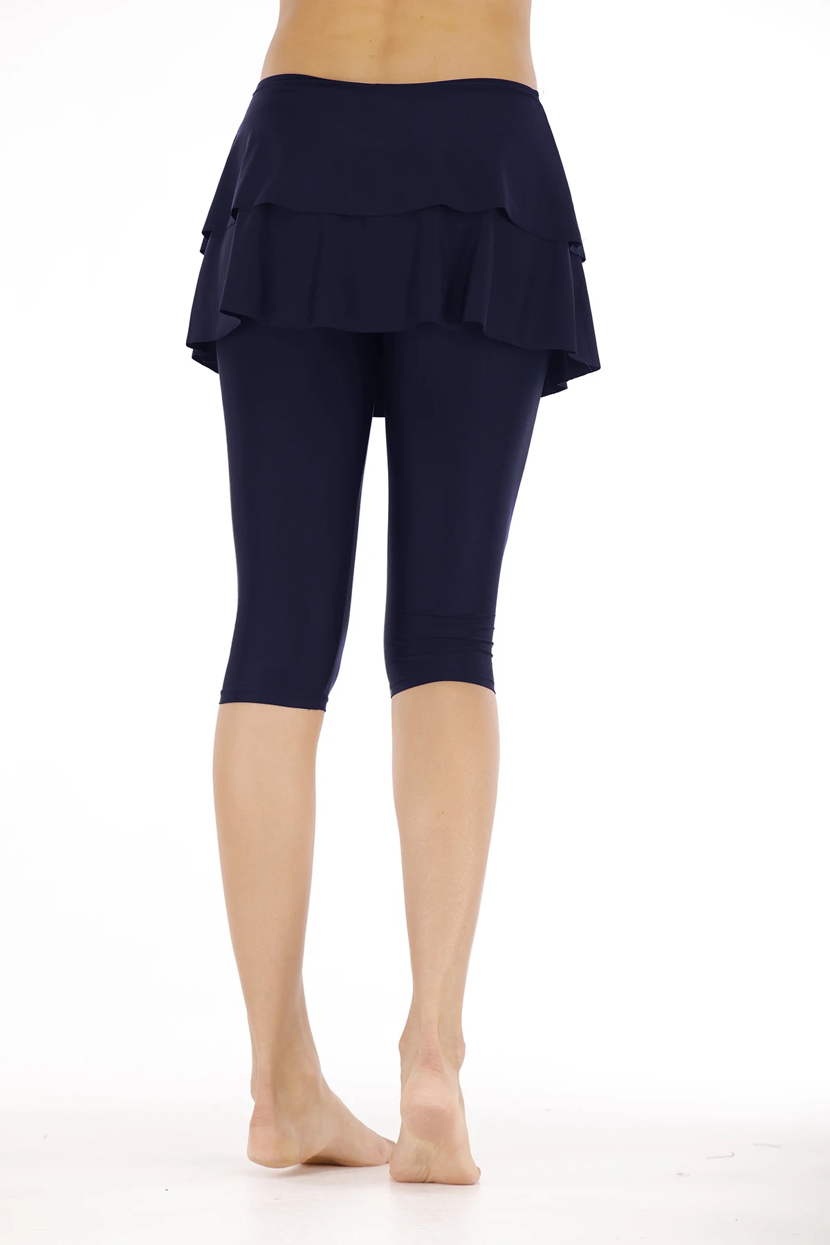 Women's Dark Blue Skirted Swim Legging Pants Cover-up UPF 50+ Sun Protection