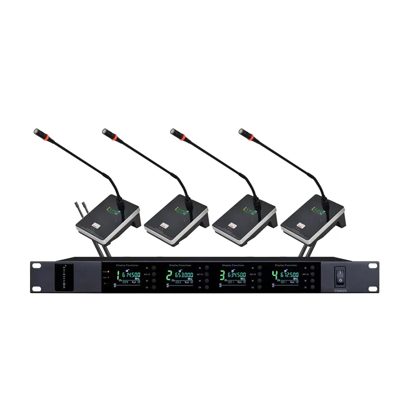 

One-to-four true diversity wireless microphone