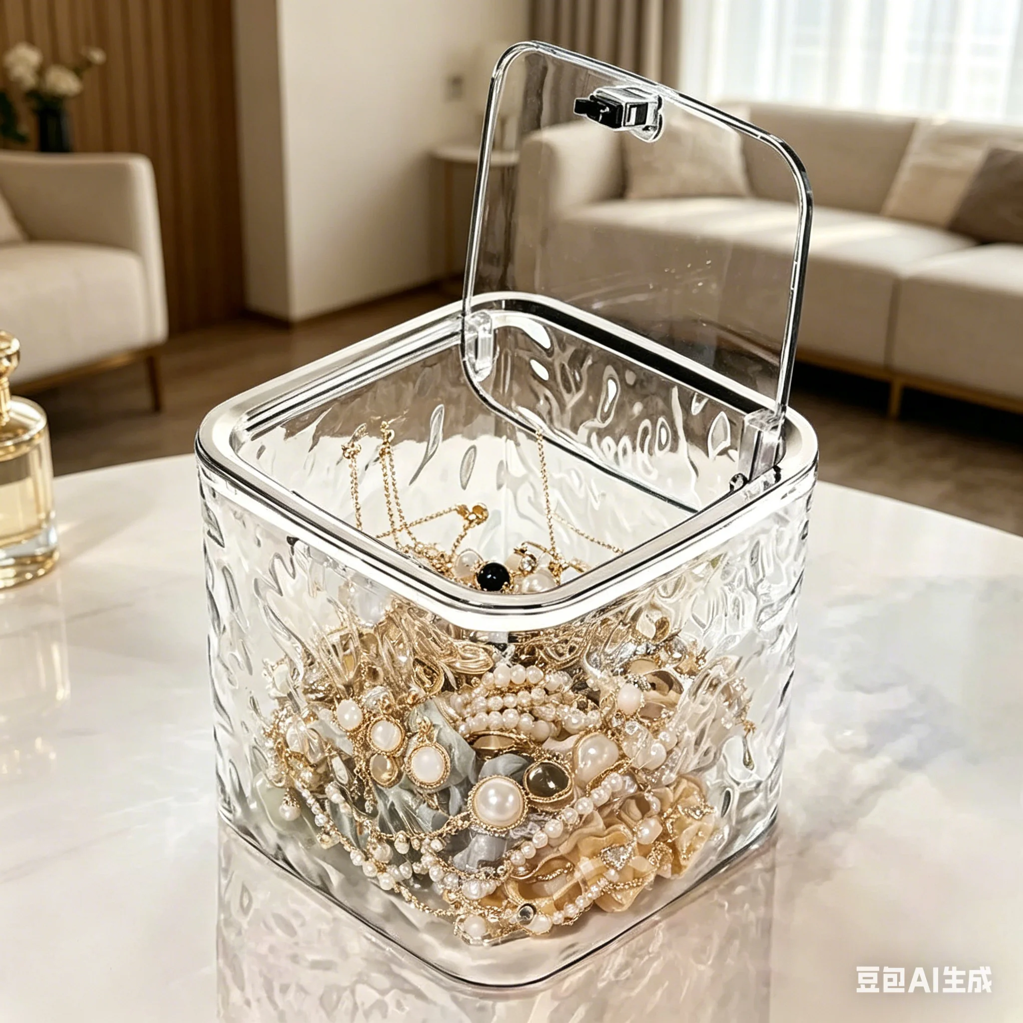 

1 шт. акриловая коробка-органайзер для украшений и аксессуаров для волос - прозрачный футляр для хранения и демонстрации ожерелий, серег, резинок для волос и повязок на голову