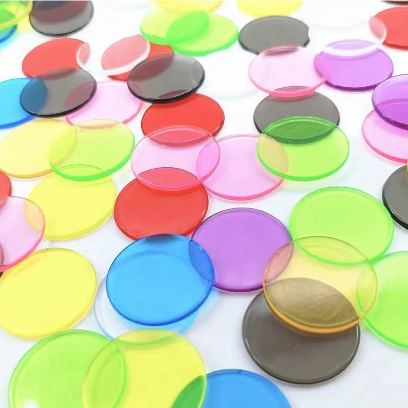 Puces de Comptage de Bingo Transparent de 19mm pour Enfant, 600/300 Pièces, Fournitures de Jeux de Maths, Fuchsia pour Salle d'Irritation