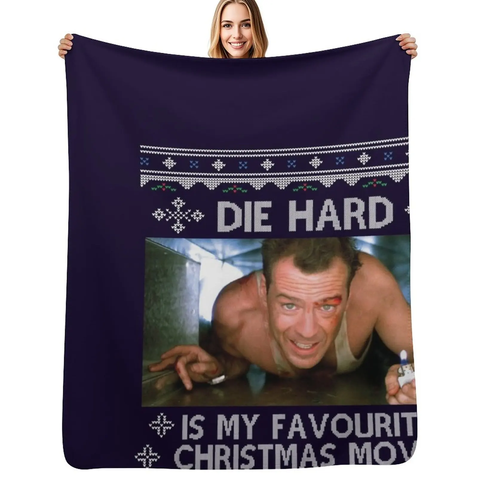 

Die Hard Is My Favourite Christmas Movie Throw Blanket Summer Cool Breathable Blanket for Sleeping