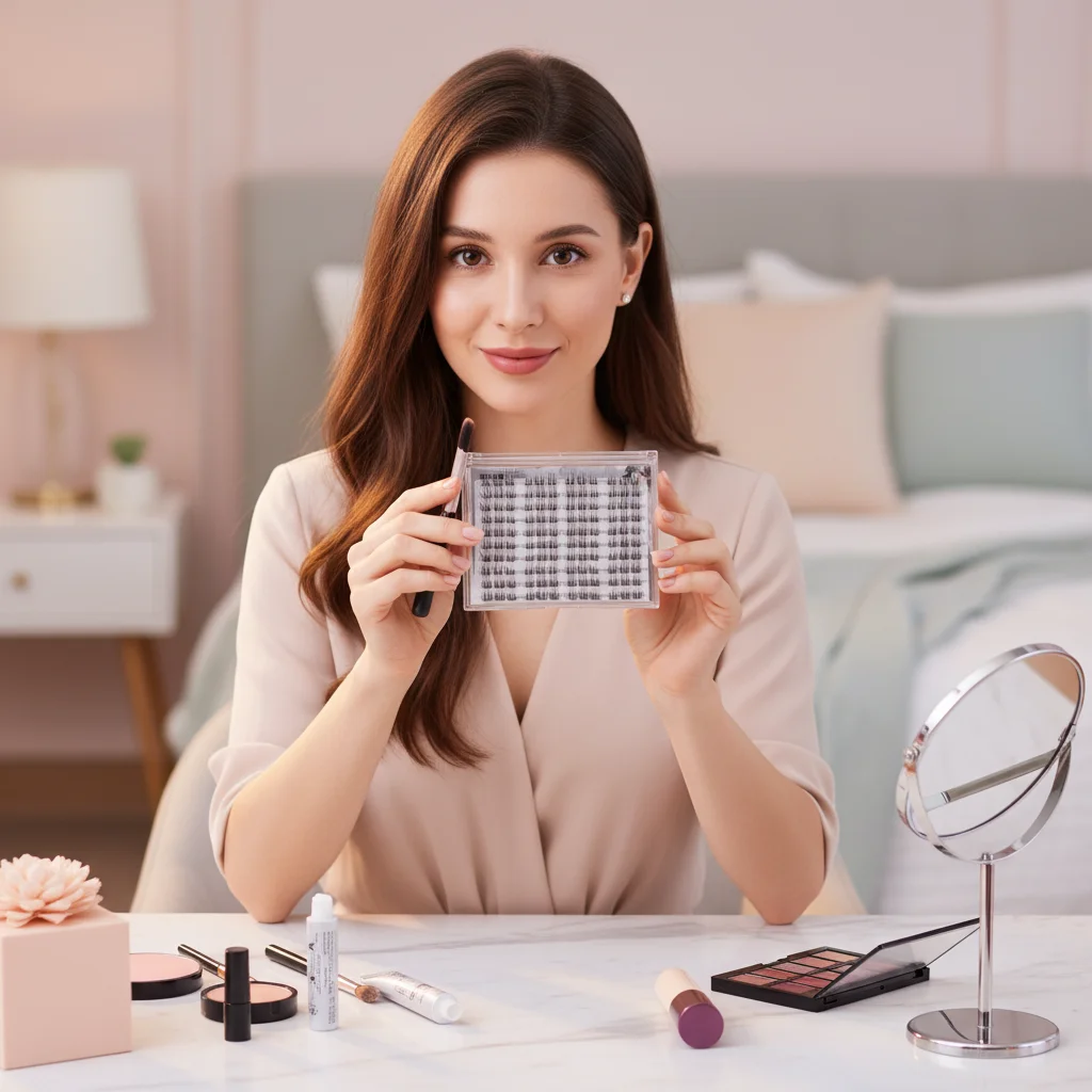 Mint Velvet False Eyelashes for Sensitive Eyes, Lightweight and Natural Makeup Effect Soft Velvet Texture C Curl lash extenstion