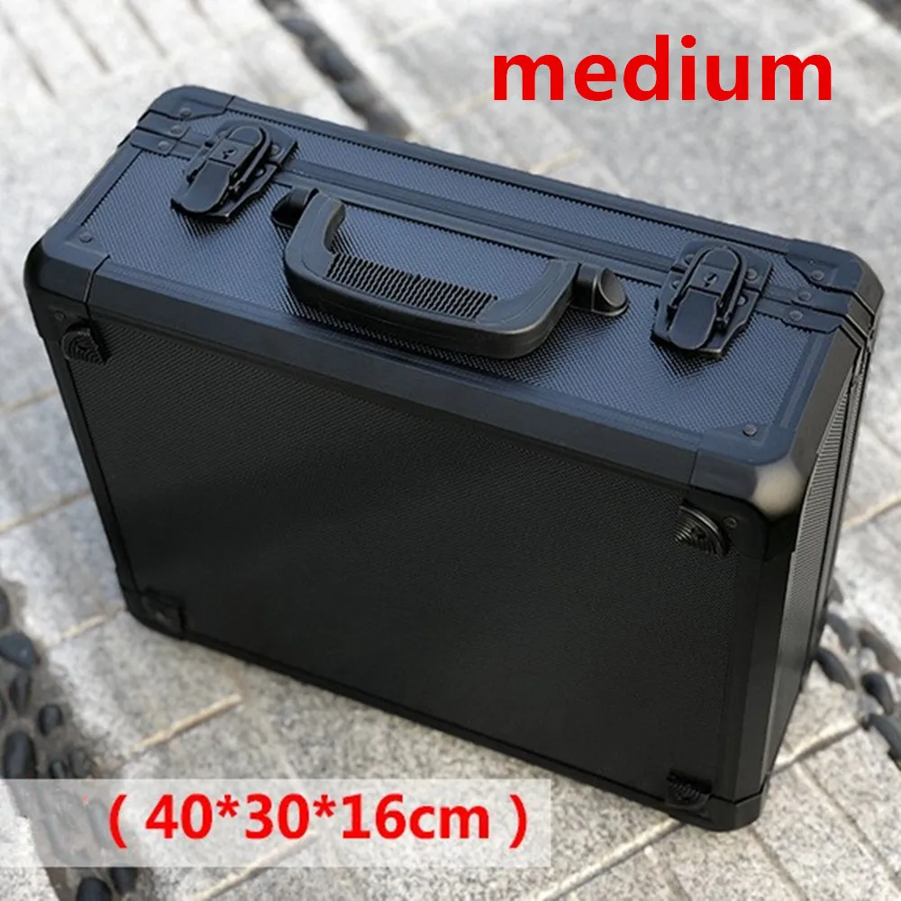 Aluminum Frame Waterproof Suitcase Bag Portable Tool Case Instruments Equipment Laptop Storage Box Travel Toolbox A Plaid Sponge