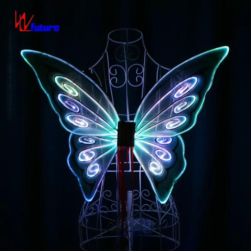 Fiber optic glowing butterfly wings fairy elf cosplay glowing wings stage orgy party costume accessories for women festival