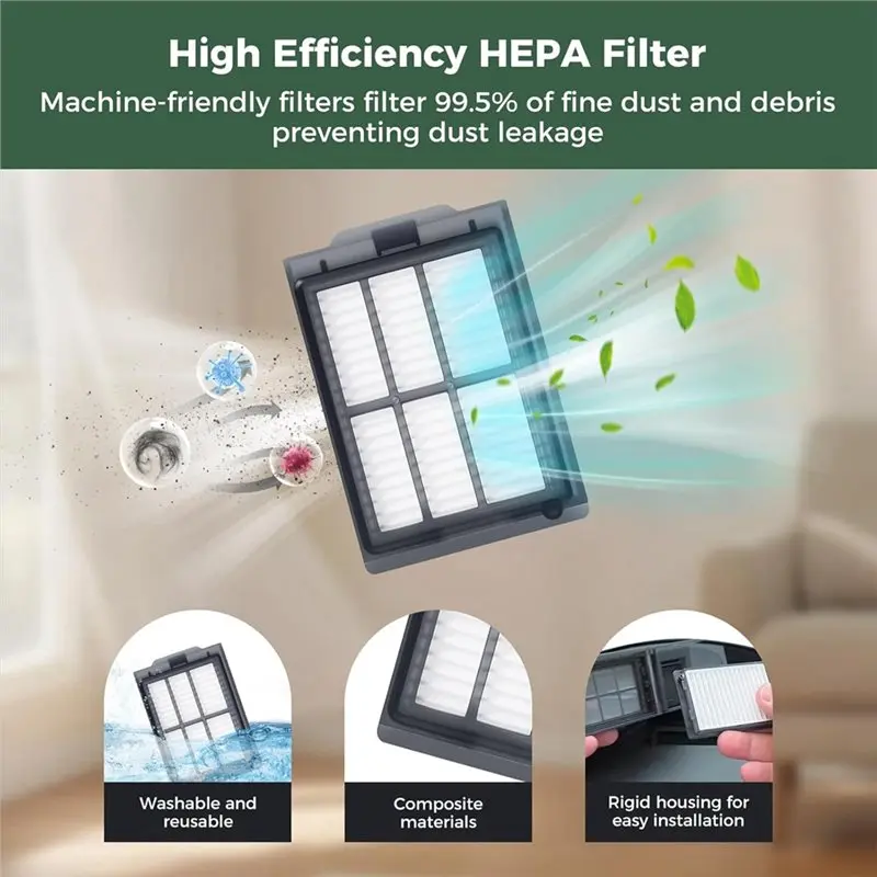 【مفجأة】مجموعة مكونة من 24 قطعة للمكنسة الكهربائية الروبوتية: فرشاة رئيسية واحدة، 6 أكياس غبار، 6 وسادات ممسحة، 4 مرشحات، 6 فرش جانبية وفرشاة تنظيف واحدة #6