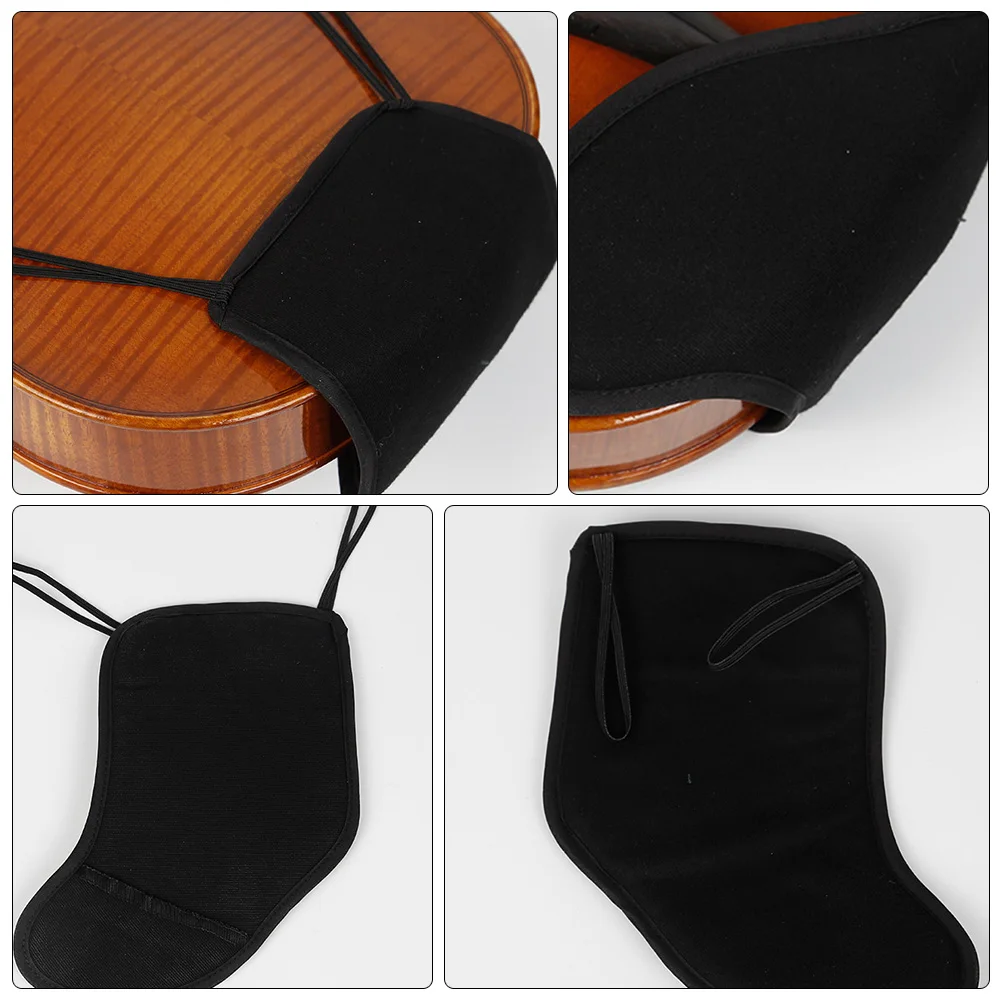 

Comfortable Violin Chin Rest Pad Skin Friendly Black Cheek Chinrest Durable Long Life Easy Storage Shoulder Pad Accessories