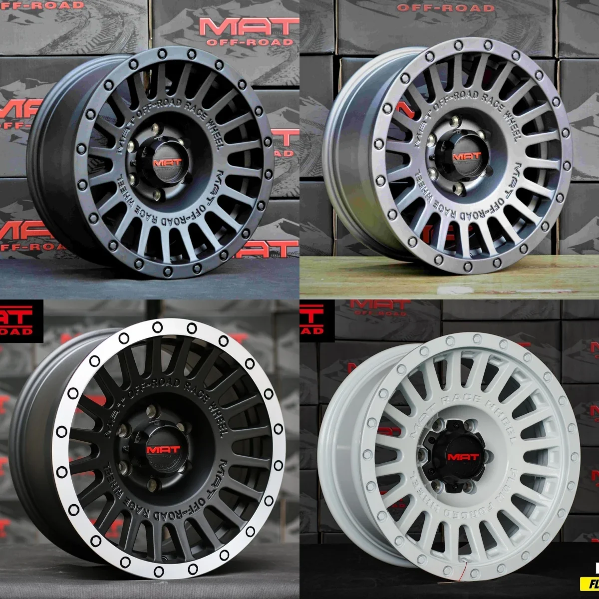 factory direct price in stock  16 17 18 19 20  inch MAT off road rims muti-spoke alloy wheel rims 4x4 mags  wheel hub