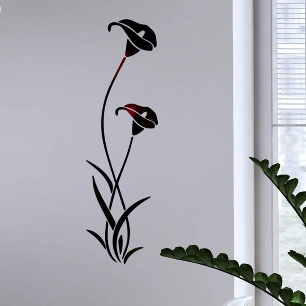 Creative 2026 Acrylic Mirror Wall Stickers Small Flowers 3D Wall Decor Reflector Wallpaper Home Decor High-end Accessories