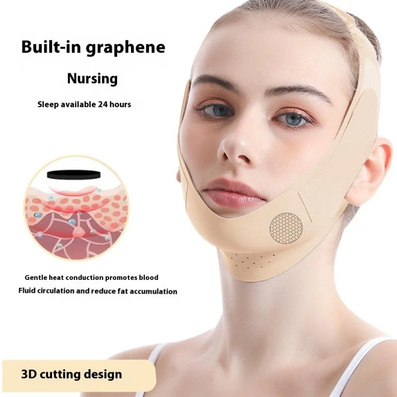 

Graphene V-Line Mask, Chin Up Mask V Shaped Face Mask Jaw Exerciser,Double Chin Face Thining Band Massage
