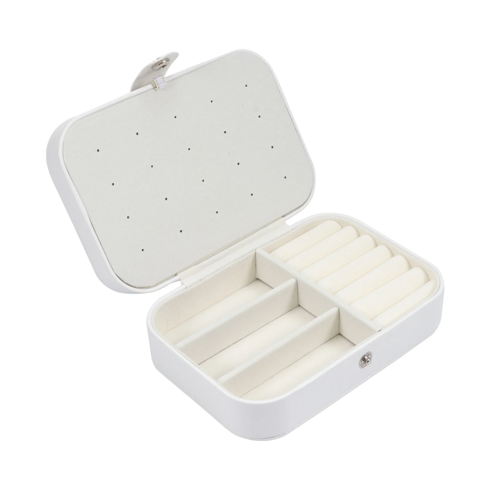 1Pcs PU Jewelry Box Ring Necklace Organizer Travel Storage Portable Container Soft Lint Interior Scratch Resistant Durable