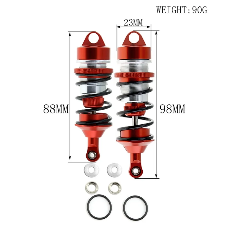 Metal Upgrade Parts Kit Suspension Arm Shock Absorber for Arrma 1/7 Infraction Limitless Felony 6S Accessories,Red
