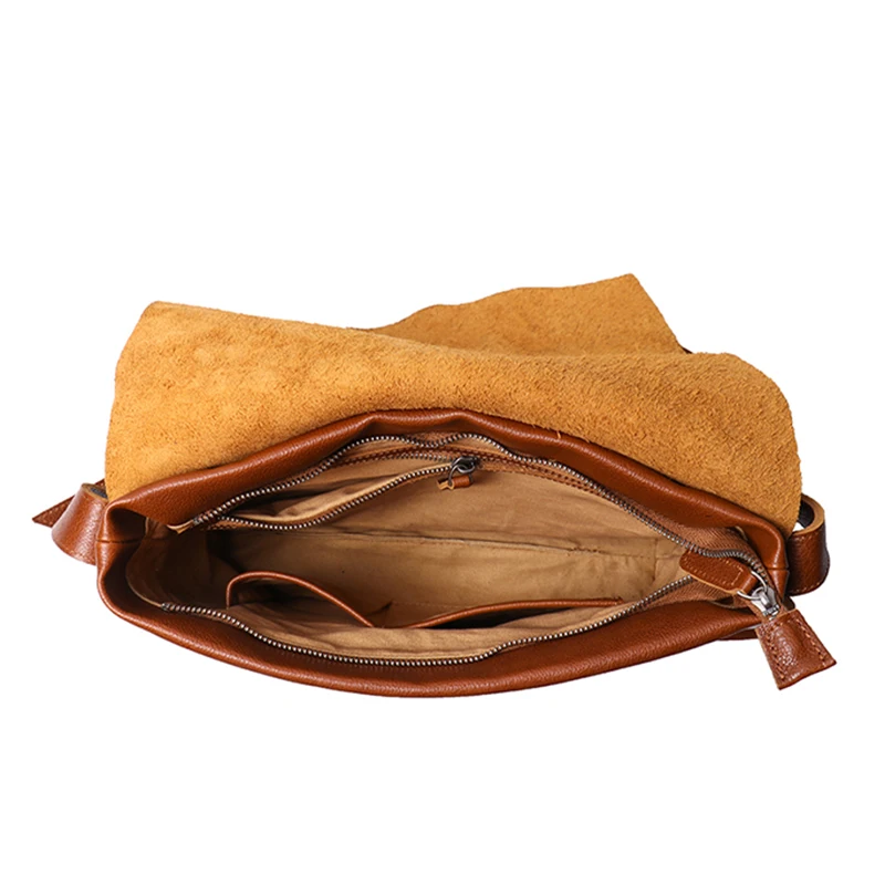 Bolsos de hombro de cuero suave para mujer, bolso cruzado de lujo de alta calidad, bolso de cartero de cuero de vaca de capa superior, bolso de trabajo y oficina