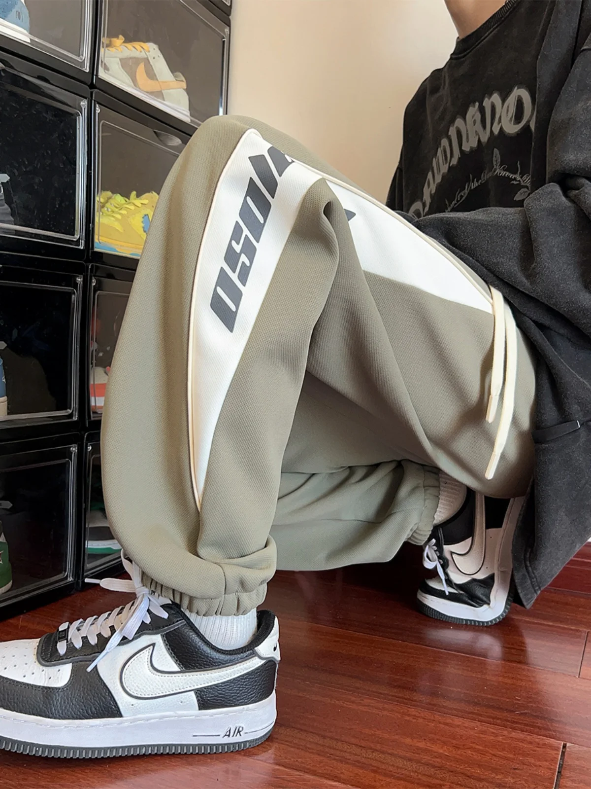 

Pine Pattern Men's Baskeall Sports Pants American Sle Casual Faionable Long Trousers Autumn Season Trendy Brand