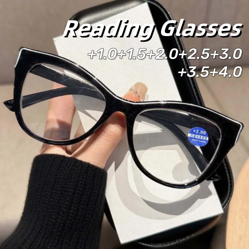 

Fashionable Durable Cat Eye Presbyopia Glasses Unisex Individualistic Ultra Light Anti-Blue Light Eyeglasses +1.0 To +4.0