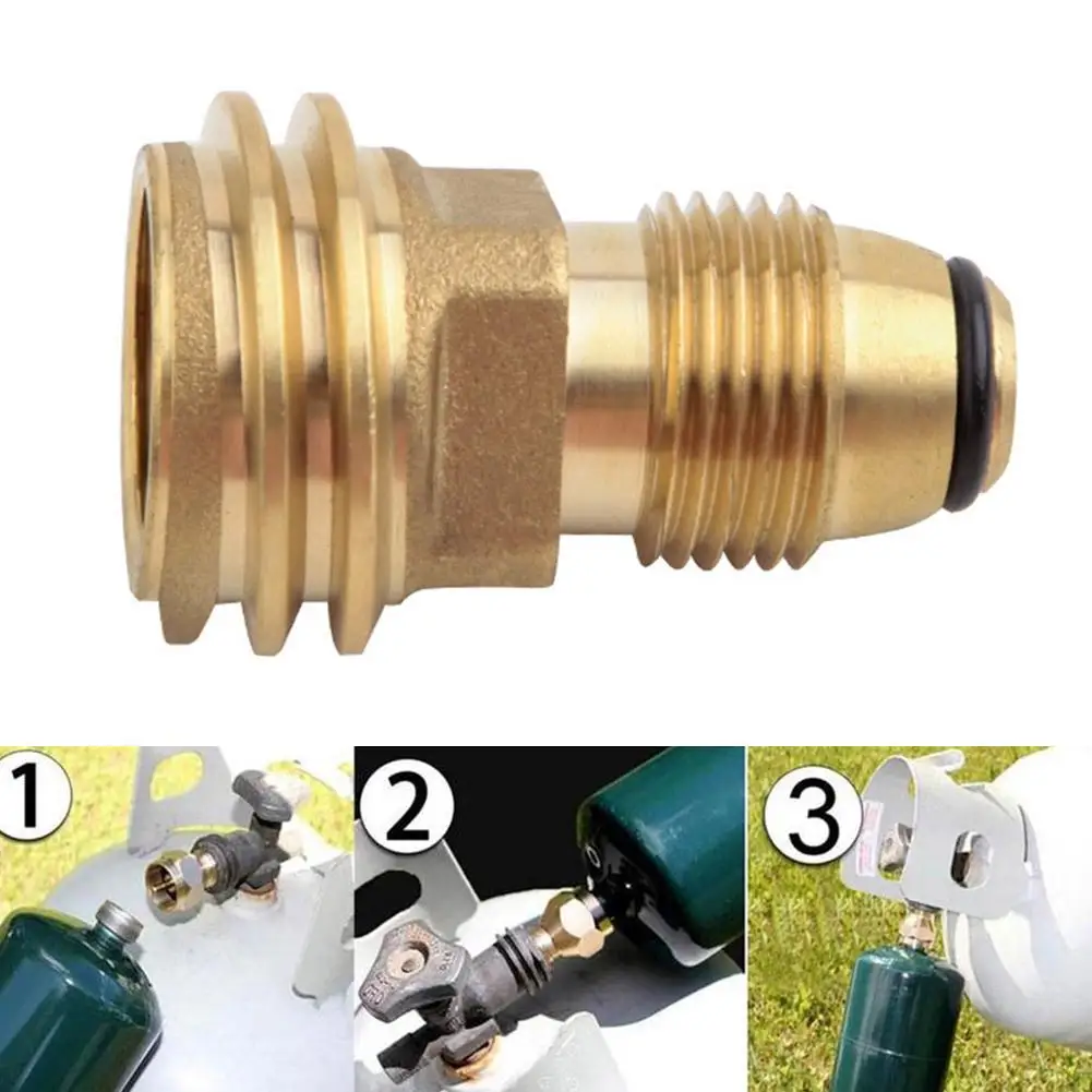 Propane LP TANK POL Service Valve to QCC Outlet Brass Adapter, Camping Outdoor Gas Connector, For Propane Inflation & Gas Stove gallery 4
