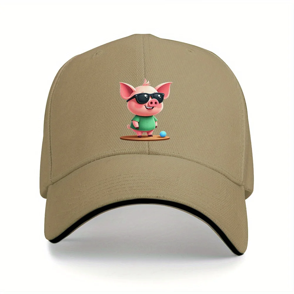 بارد خنزير النظارات الشمسية الرسم قبعة بيسبول البوليستر حزام قابل للتعديل عارضة للجنسين الكبار قبعة سائق الشاحنة