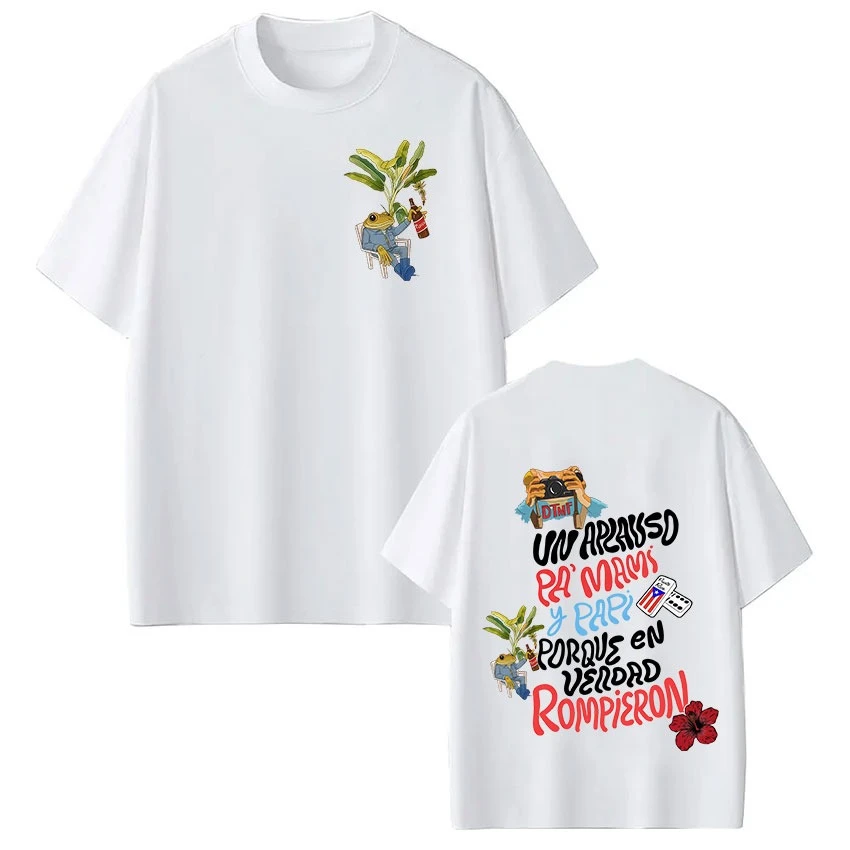 2026 Spanish Lyrics Double‑Sided T‑Shirt Un Abrazo Pa' Mayor Elephant Banana Tree Graphic Unisex Oversized Short Sleeve Tee