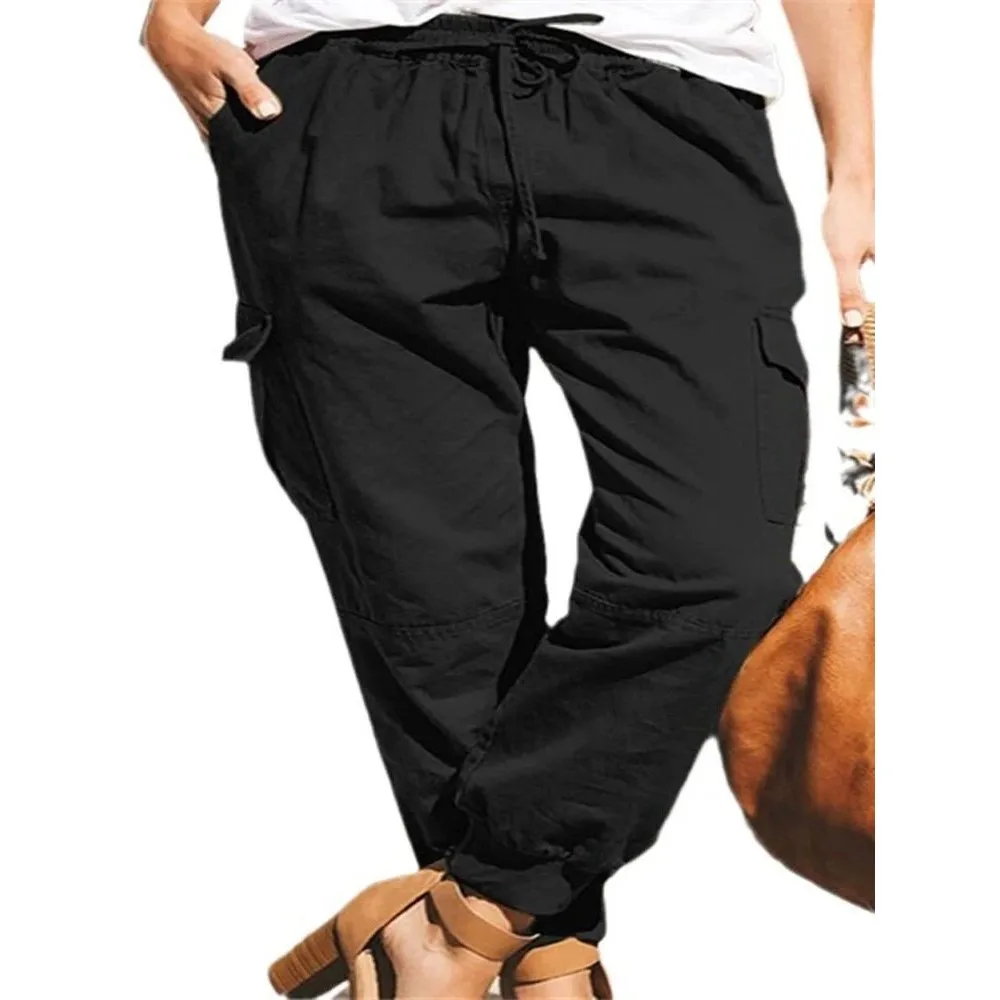 Casual Faion ket werkkleding broek hoge taille lange broek voor dames Veelzijdige Sle comfortabele vrije tijd cargobroek