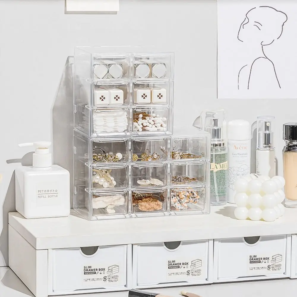 

Storage Cabinet Sundries Earphone Transparent Storage Box Drawer Storage Box Desktop Storage Drawer Stationery Organizer