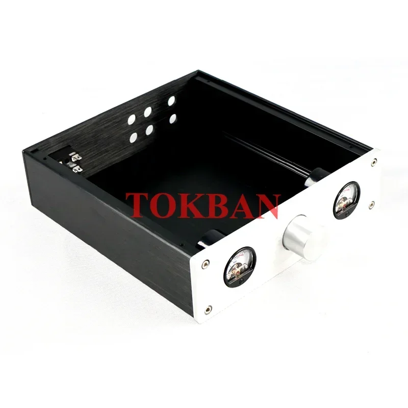 All Aluminum Headphone Amplifier Chassis, Preamplifier Case, Power Supply Enclosure, Vu Meter, DIY Audio Acessórios, 215*229*62 milímetros