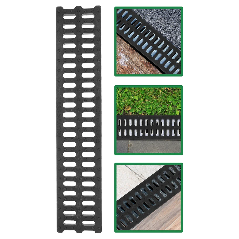 2Pcs Outdoor Drain Cover Plastic Trench Grate for Swimming Pool Garden Kitchen Replacement Channel Floor Drain Grate