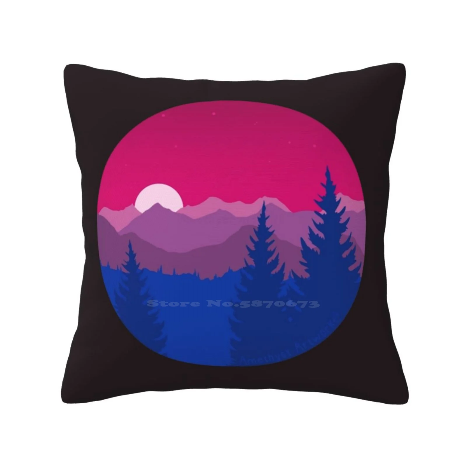 

Subtle Bisexual Pride Flag Mountainscape Pillow Cover Hug Pillowcase Pride Design Lgbtqia Bisexual Pride Flag Subtle Bisexual