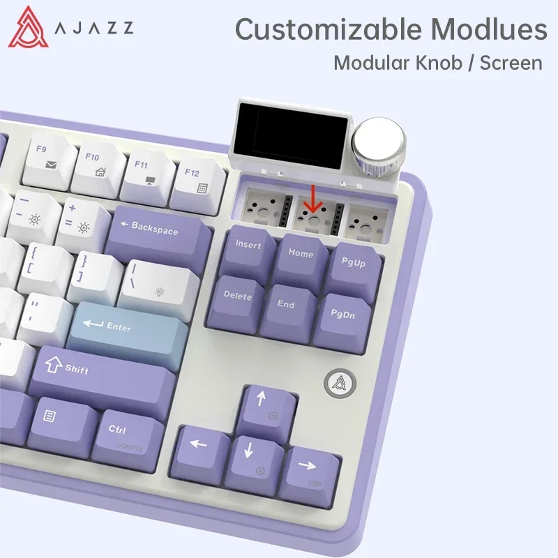 Imagem -02 - Azazz-teclado Mecânico Bluetooth sem Fio Teclados de pc Personalizados Hot Swap Rgb com Fio Modo 84 Chaves 2.4g Ak870