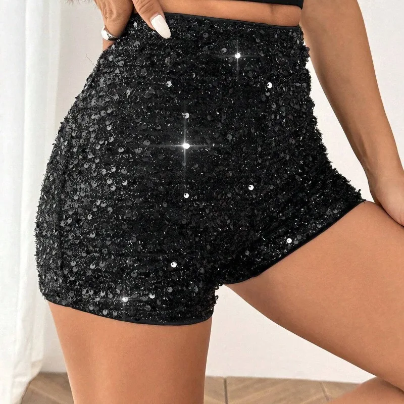 

Женские черные шорты с пайетками 2026 года, с низкой посадкой, в стиле Y2K, сексуальные облегающие мини-шорты для лета, модные для вечеринок и клубов, нижняя часть костюма