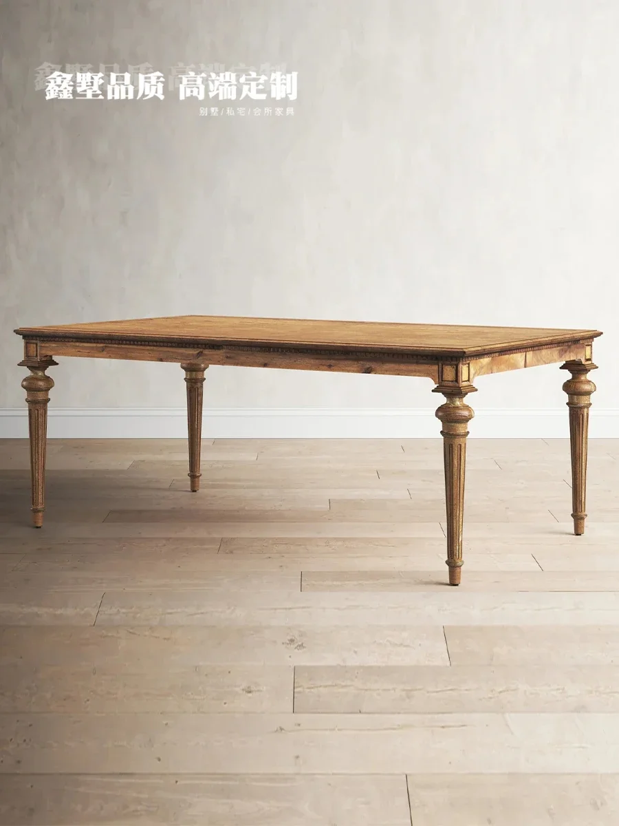 Dining table and chair combination household solid wood rectangular table chair small apartment ash wood simple dining table