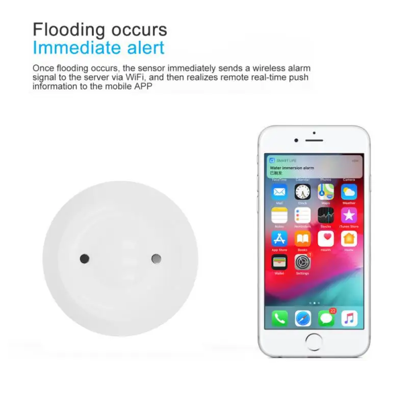 TUYA Water Immersing Sensor Flood Water Leak Detector Alarm Security Soaking Sensor Smart Life Full Water Linkage Alarm