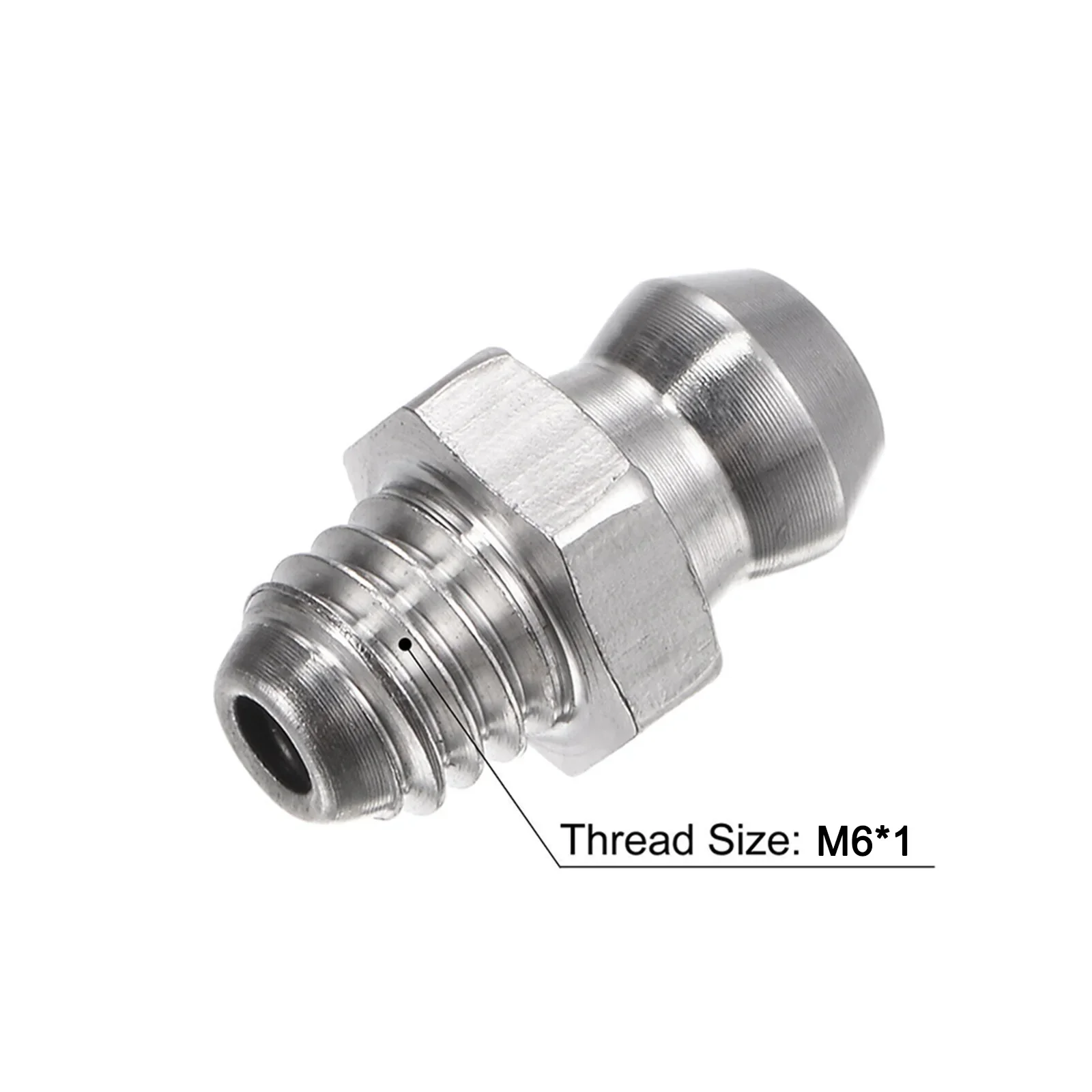 Long Lasting 304 Stainless Steel Grease Fittings High Hardness Threaded Nipples for Hydraulic Lubrication Set of 10