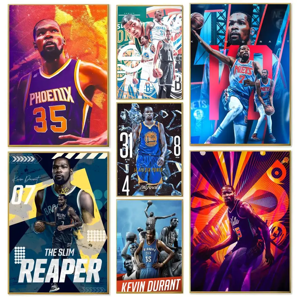 Basketball K-Kevin D-Durant Poster, Wandkunstdruck, geeignet für Wohnzimmer, Schlafzimmer, Bar, Salon, Heimdekoration, Geschenk