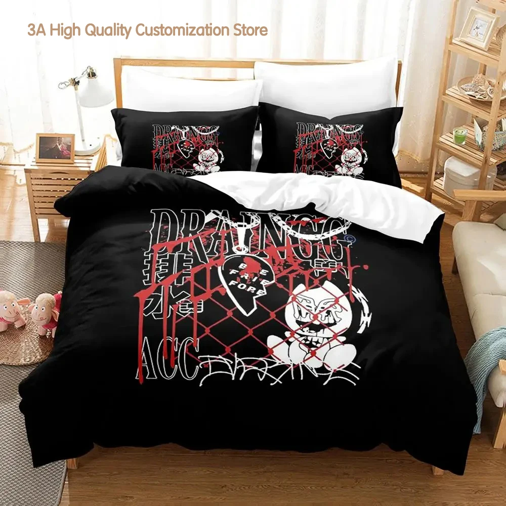 2023 Drain Gang Merch DMN Bedding Set Single Twin Full Queen King Size Bed Set Adult Boys Bedroom Duvetcover Sets Bed Sheet Set