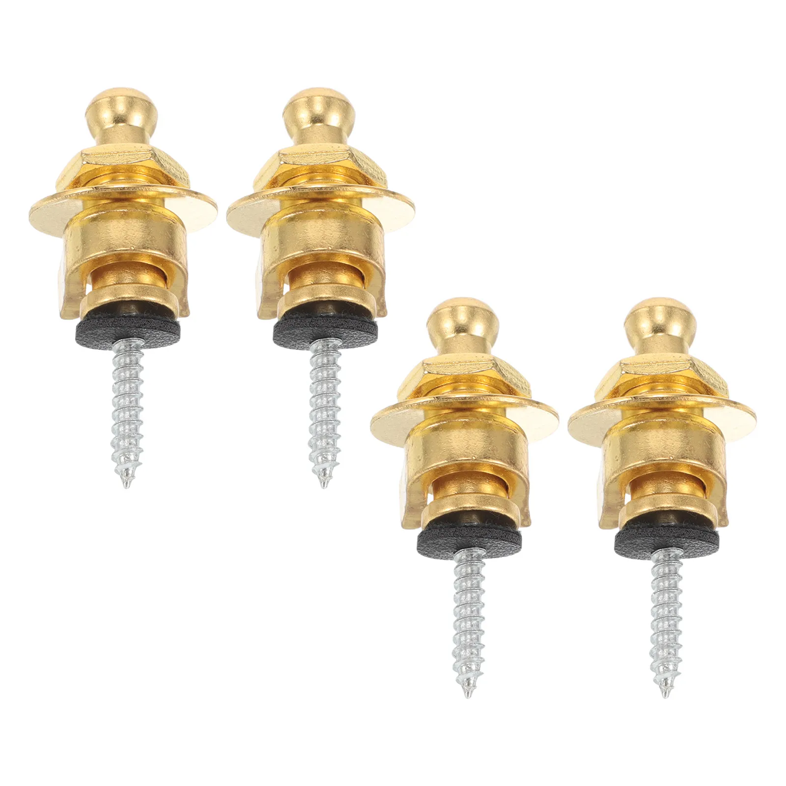 

4pcs Metal Locks Quick Release Heavy Duty For Electric Bass Acoustic Guitars Secure Locking Device Durable Anti-Slip Gold Color