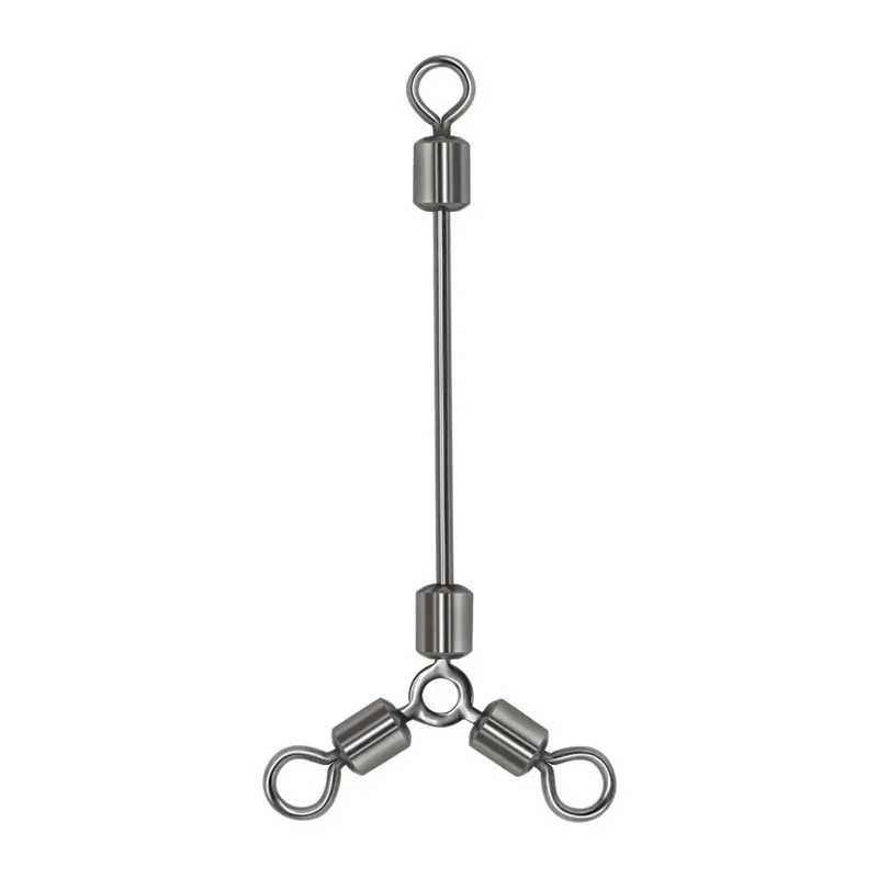 10 قطعة 3-Way قطب الفولاذ المقاوم للصدأ الصيد موصل المتداول تحمل طويل الساق O-شكل ثلاثة طريقة يدور معالجة الملحقات أداة #5