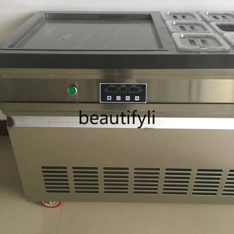 Z189 Intelligent Large Square Pot with Nine Buckets Ice Cream Fryer Thai Ice Cream Roll Yogurt Fryer Machine